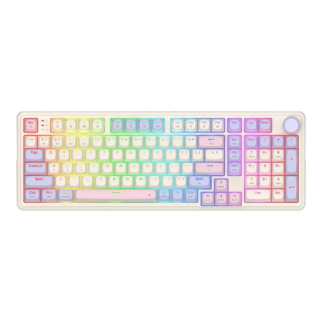 Redragon K768 EISA 100 RGB Wireless Gaming Keyboard - Lilac RD-K768VI-WL