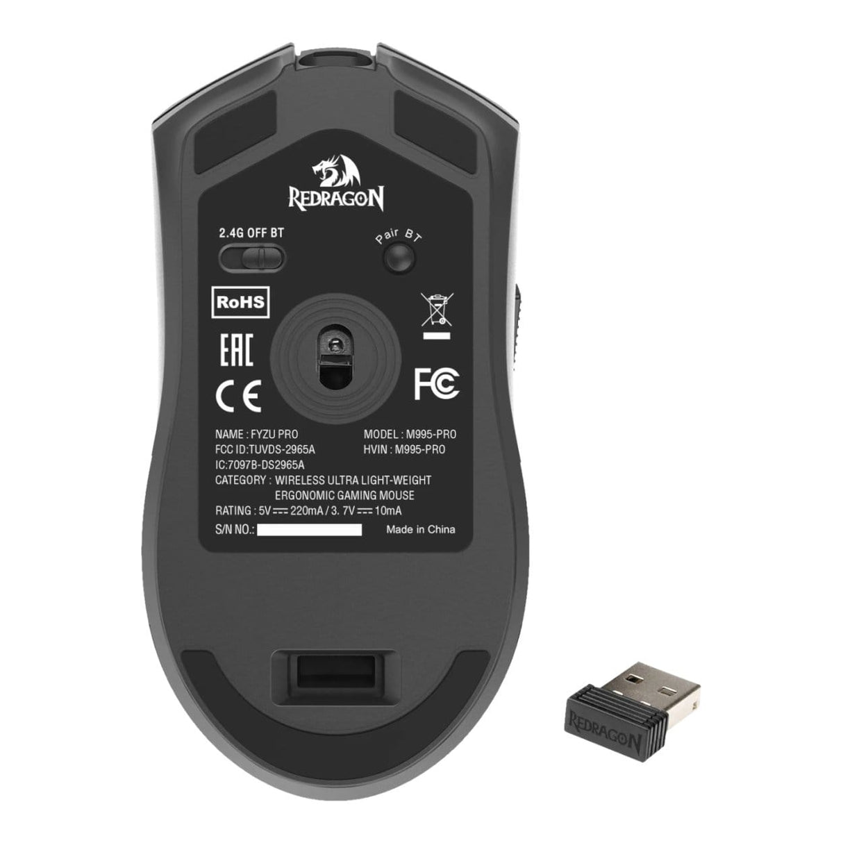 Redragon FYZU M995 Pro Wireless Gaming Mouse - Black RD-M995-PRO