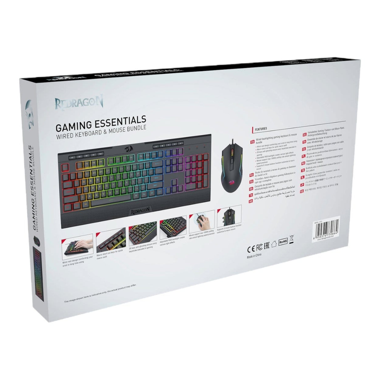 Redragon S136 Gaming Keyboard and Mouse Combo - Black RD-S151