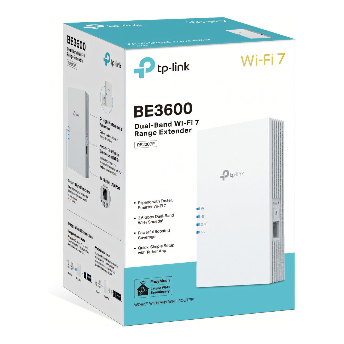 TP-Link RE220BE BE3600 Dual-Band Wi-Fi 7 Range Extender