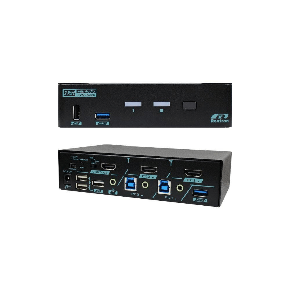 Rextron 2-port HDMI 2.0 KVM Splitter REX-MKAG-G3112-G