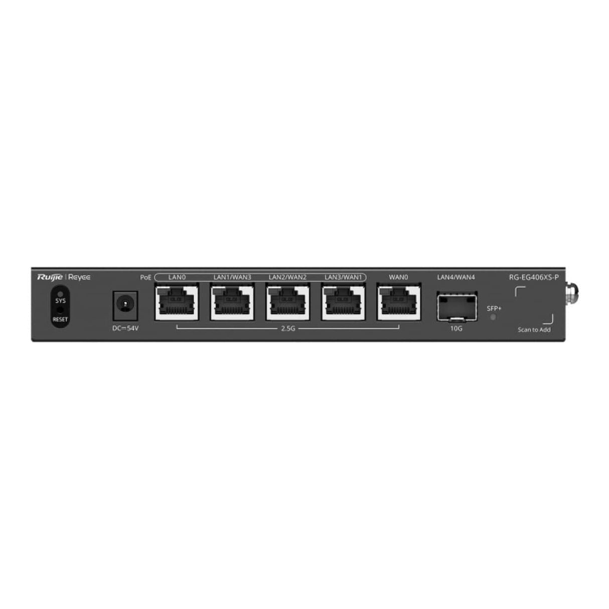 Reyee 5-port 2.5G Multi-WAN 4 PoE 110W 400 User Cloud Router Managed Switch RG-EG406XS-P