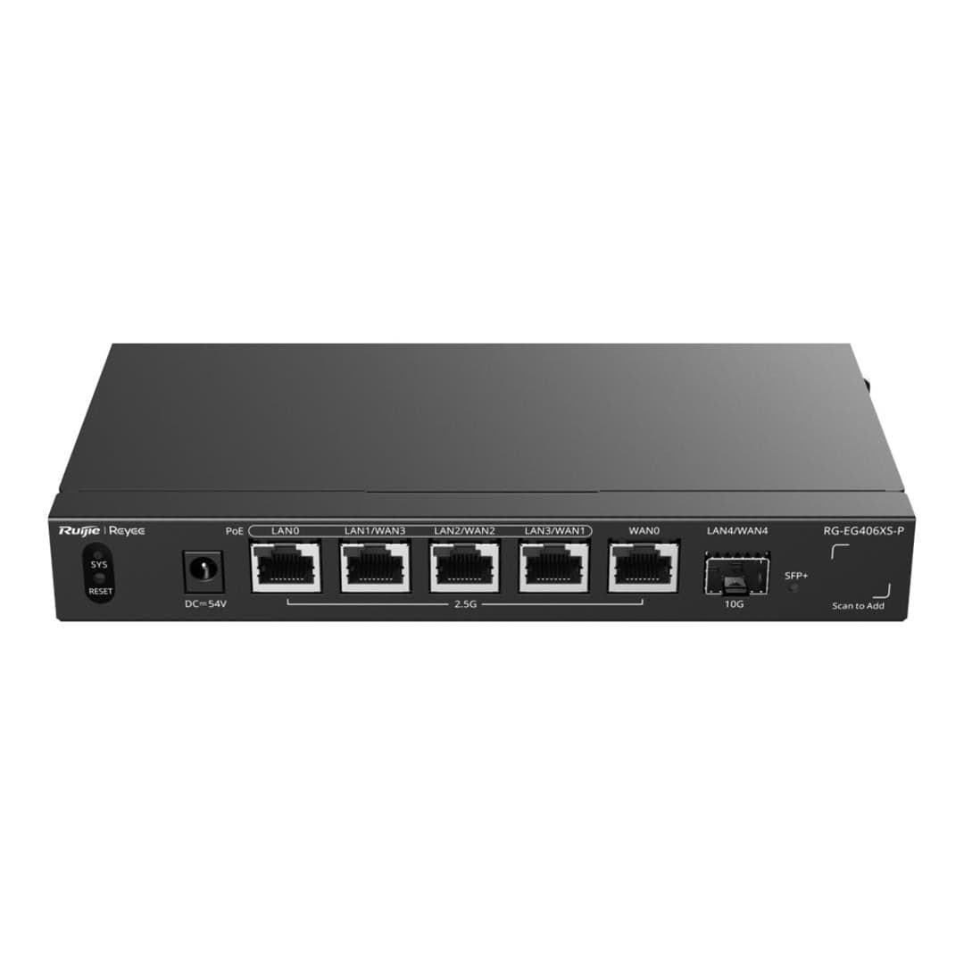 Reyee 5-port 2.5G Multi-WAN 4 PoE 110W 400 User Cloud Router Managed Switch RG-EG406XS-P