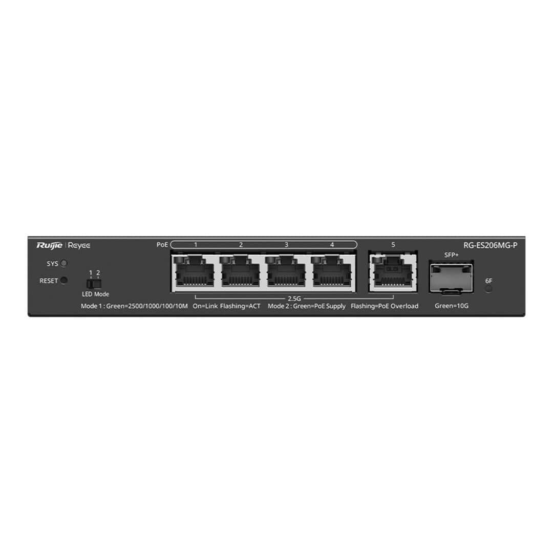 Reyee 5-port 2.5Gbps with 1-port SFP+ Smart Managed Switch RG-ES206MG-P