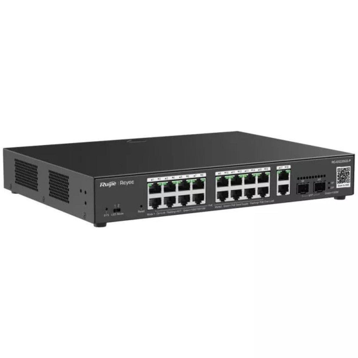 Reyee 18-port Gigabit with 16 PoE 250W 2SFP Smart Managed Switch RG-ES220GS-P
