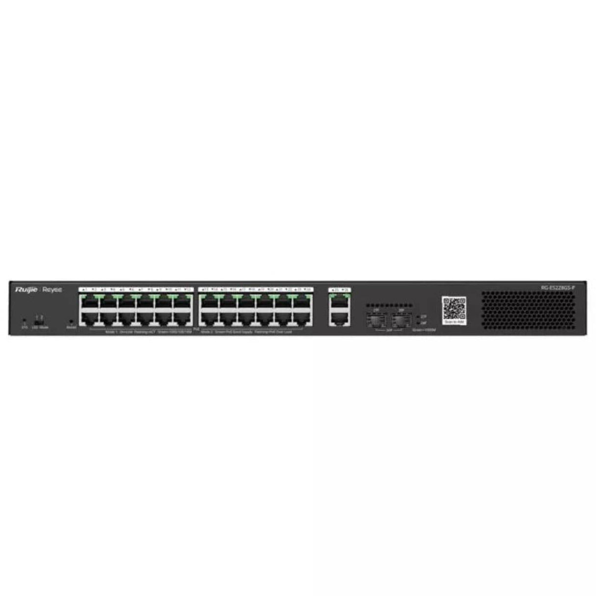 Reyee 26-port Gigabit with 24 PoE 370W 2SFP Smart Managed Switch RG-ES228GS-P