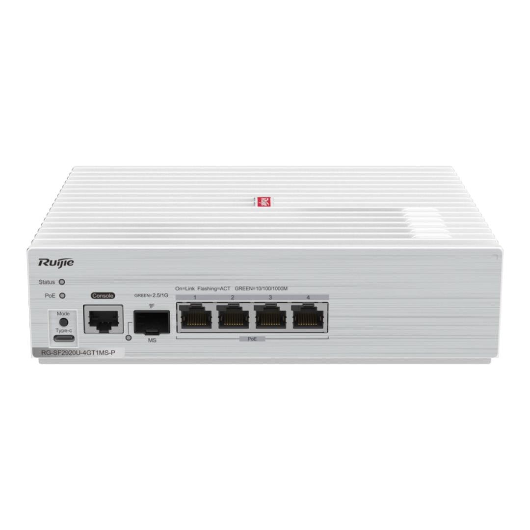 Ruijie Networks RG-SF2920U-4GT1MS-P 4-port GE 1 x 2.5G Uplink Optical Port All-Optical PoE Switch