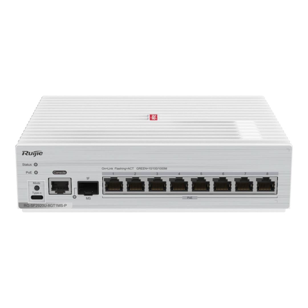 Ruijie Networks RG-SF2920U-8GT1MS-P 8-port GE 1 x 2.5G Uplink Optical Port All-Optical PoE Switch