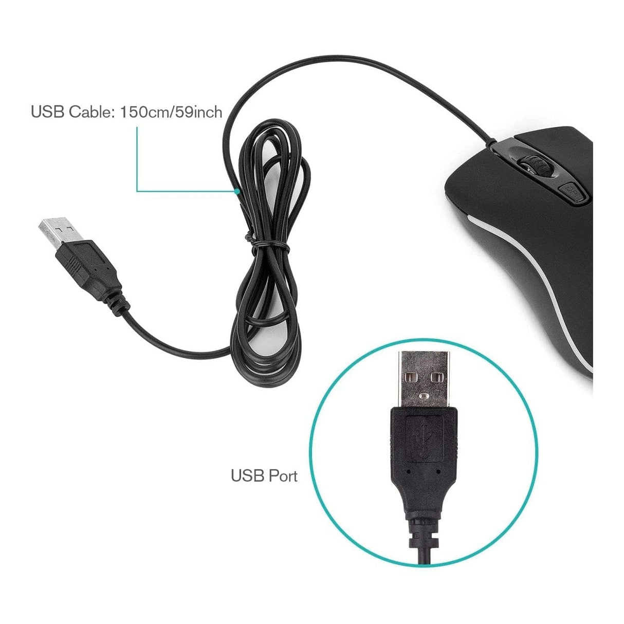 RII RM105 RGB Wired Mouse Black