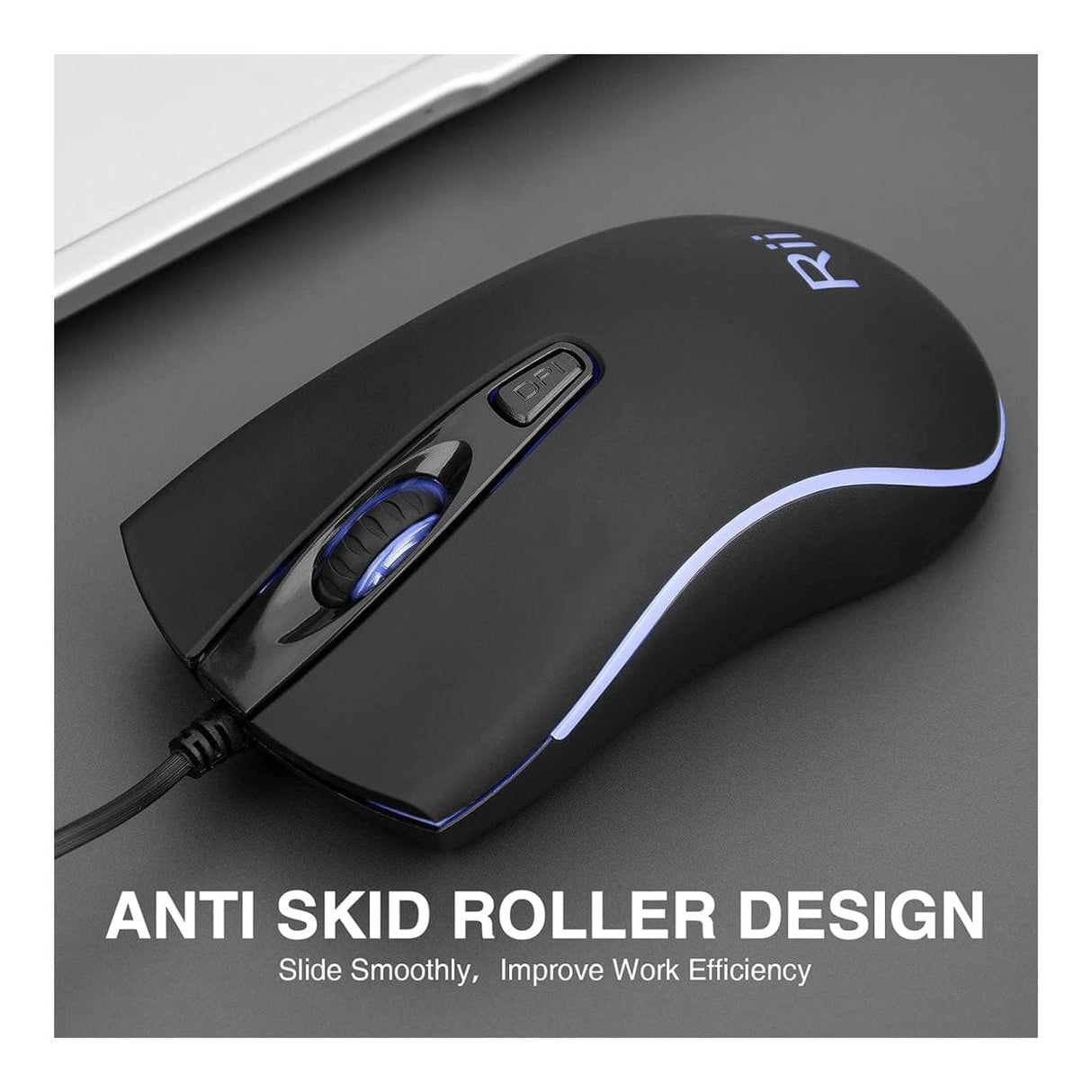 RII RM105 RGB Wired Mouse Black