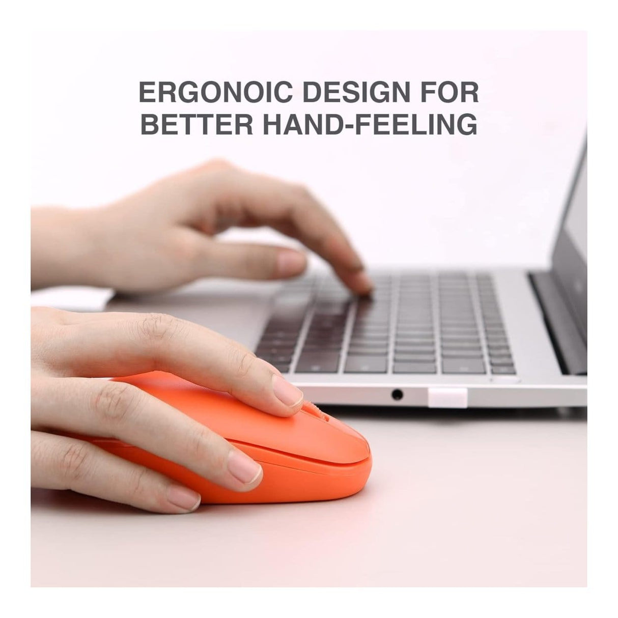 Rii RM700 Soft Click Wireless Mouse with Nano USB Receiver Orange RM700-ORN