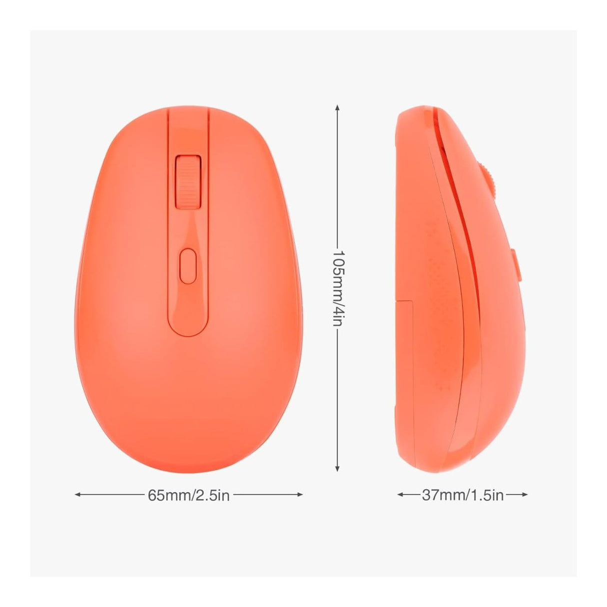 Rii RM700 Soft Click Wireless Mouse with Nano USB Receiver Orange RM700-ORN