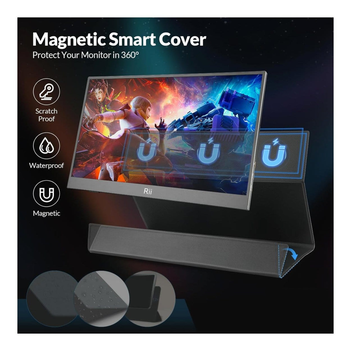Rii RS100 15.6-inch 1920 x 1080p FHD 16:9 60Hz 14ms LED IPS Portable Monitor