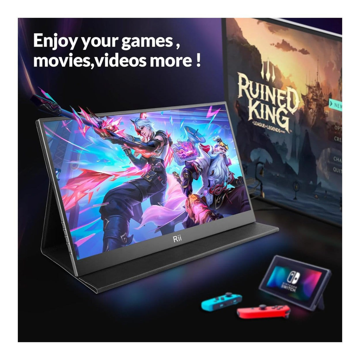 Rii RS100 15.6-inch 1920 x 1080p FHD 16:9 60Hz 14ms LED IPS Portable Monitor