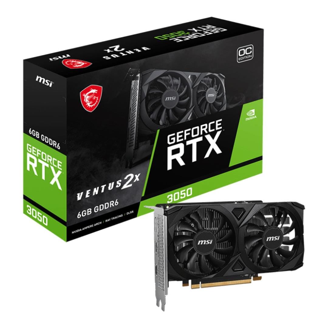 MSI GeForce RTX 3050 6G Ventus 2X E OC 6GB GDDR6 Graphics Card