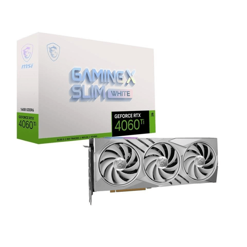 MSI GeForce RTX 4060 Ti Gaming X Slim 16GB GDDR6X Graphics Card White RTX 4060 TI GAM X SLIM WT