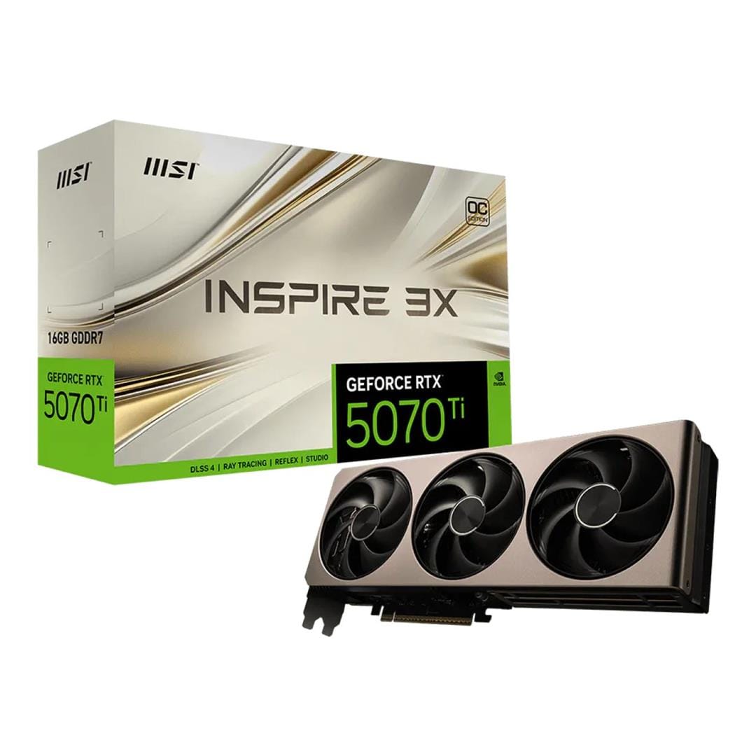 MSI GeForce RTX 5070 TI 16G Inspire 3X OC 16GB GDDR7 Graphics Card