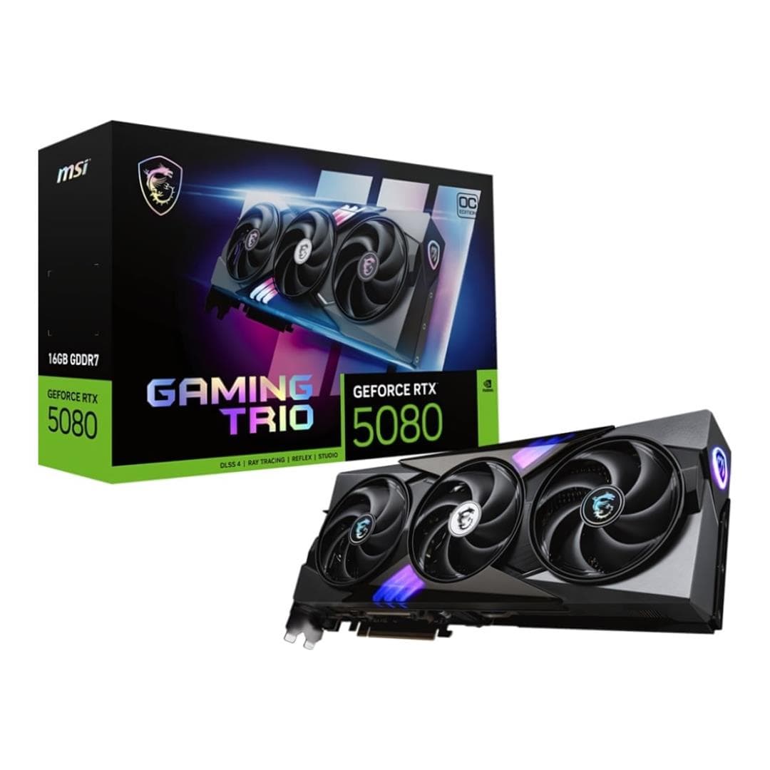 MSI GeForce RTX 5080 Gaming Trio OC 16GB GDDR7 Graphics Card
