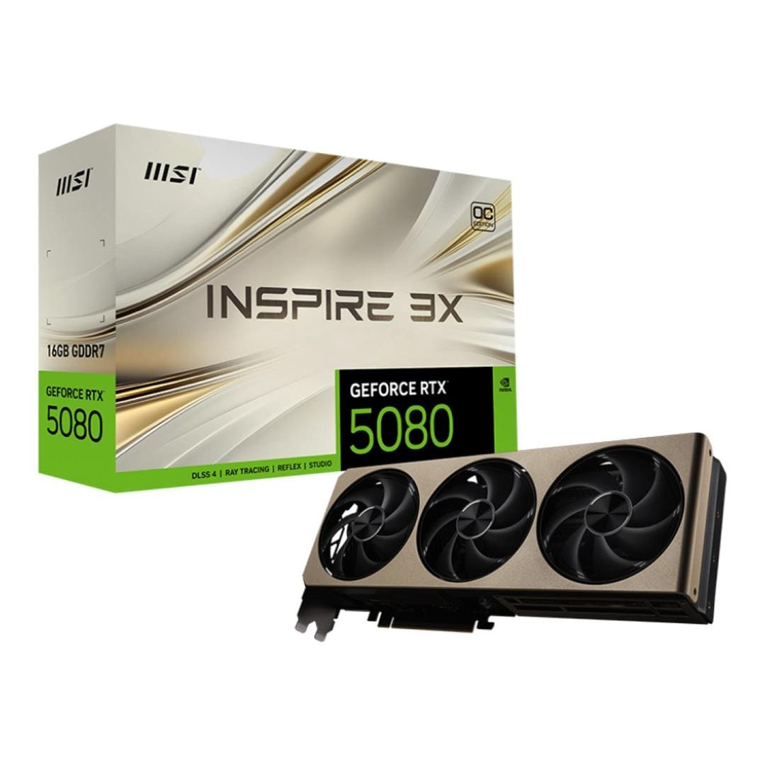 MSI GeForce RTX 5080 16G Inspire 3X OC 16GB GDDR7 Graphics Card