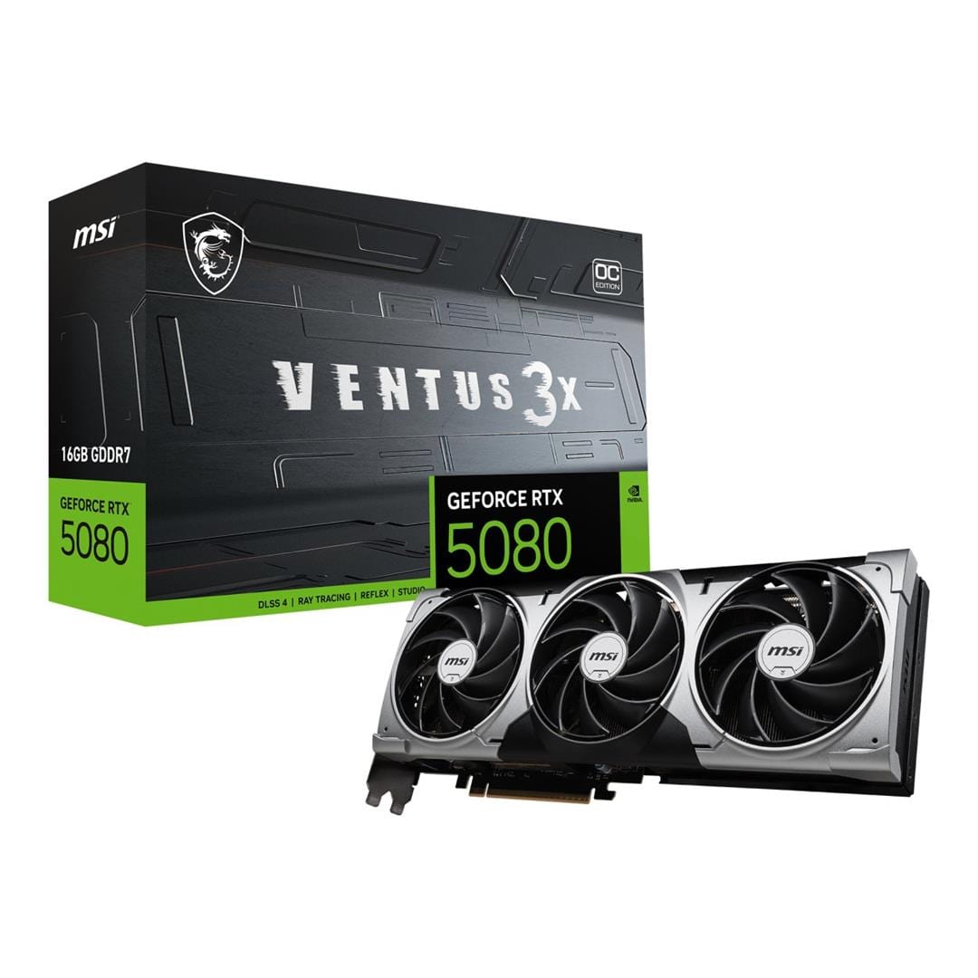 MSI Ventus GeForce RTX 5080 16G 3X OC 16GB GDDR7 Graphics Card