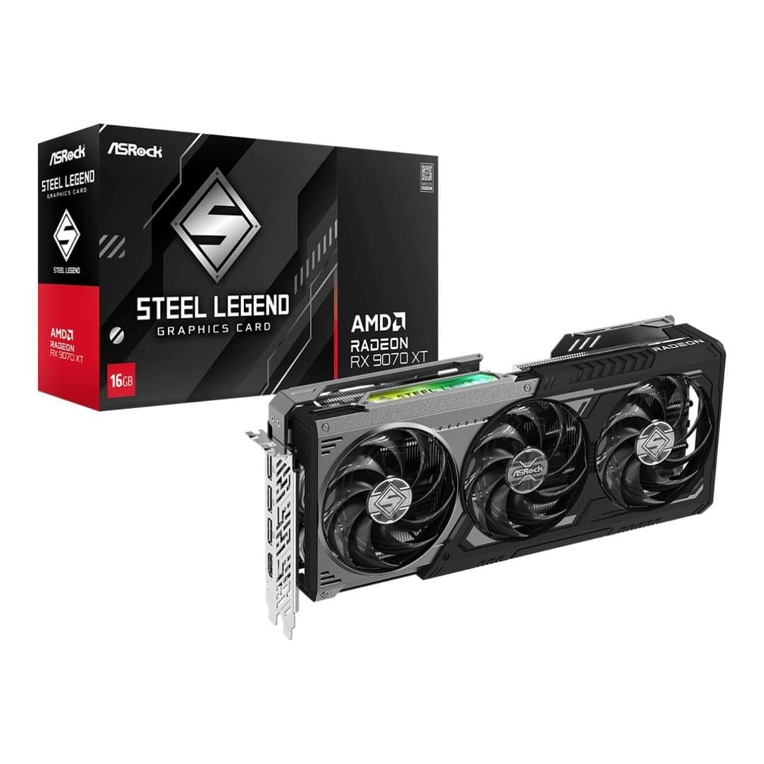 ASRock Radeon RX9070 XT Steel Legend Dark 16GB Graphics Card