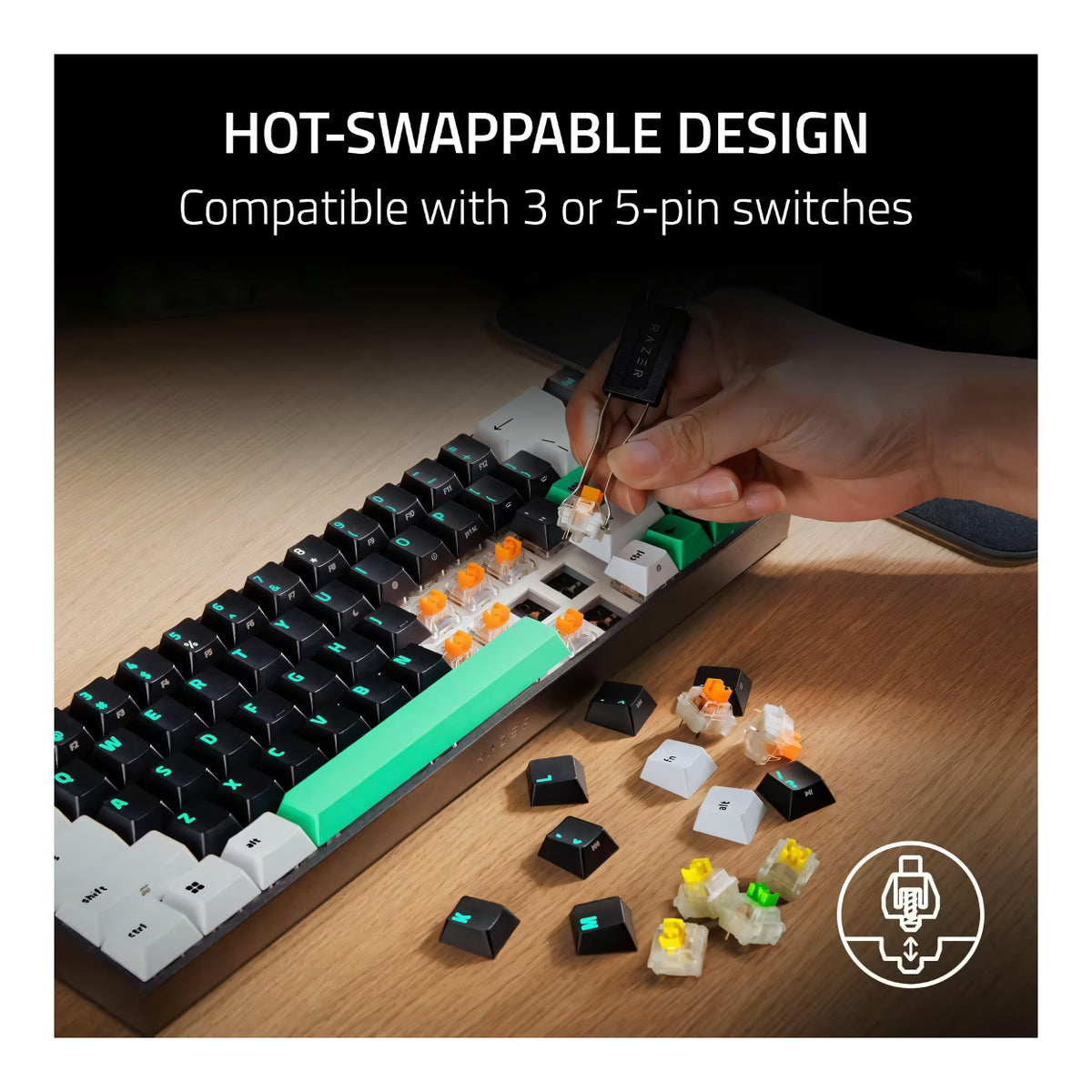 Razer Reclusa X Mini 65 Mechanical Gaming Keyboard - Black RZ03-05980100-R3M1