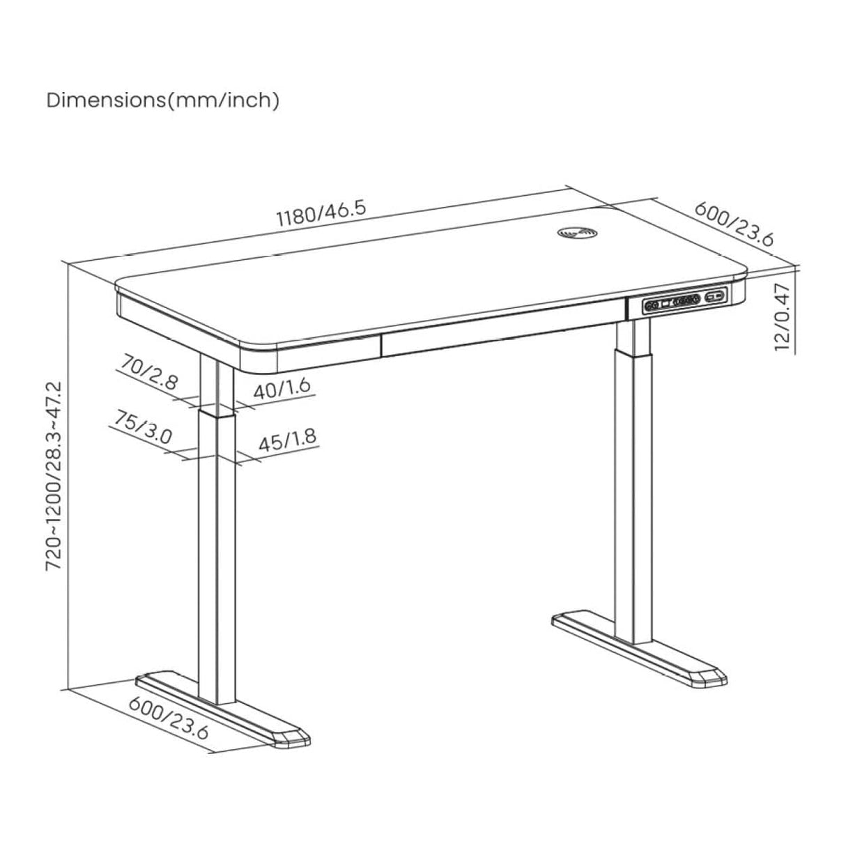 Lumi S08-22D-SWW Single Motor Sit-Stand Desk