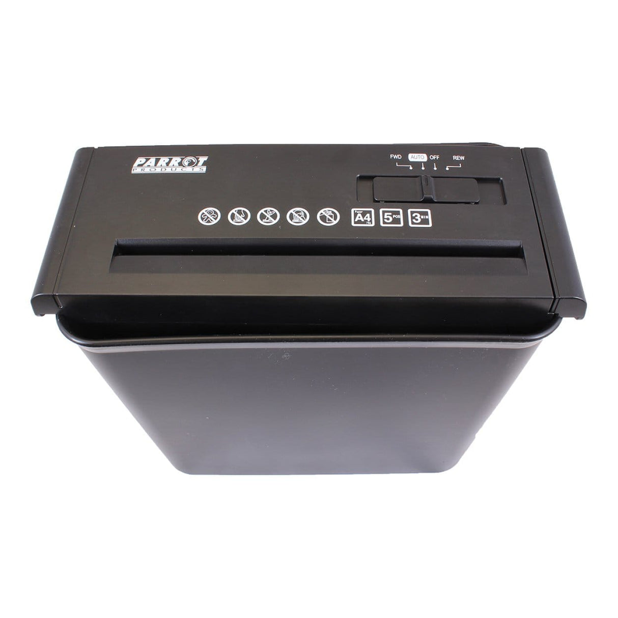 Parrot 5-sheet 6.8mm P2 Strip Cut Paper Shredder S100