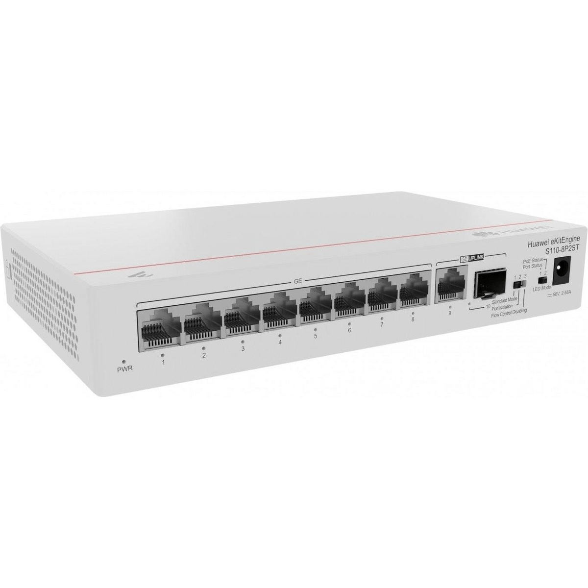 Huawei S110-8P2ST 8-port GbE PoE+ Unmanaged Network Switch with 1x