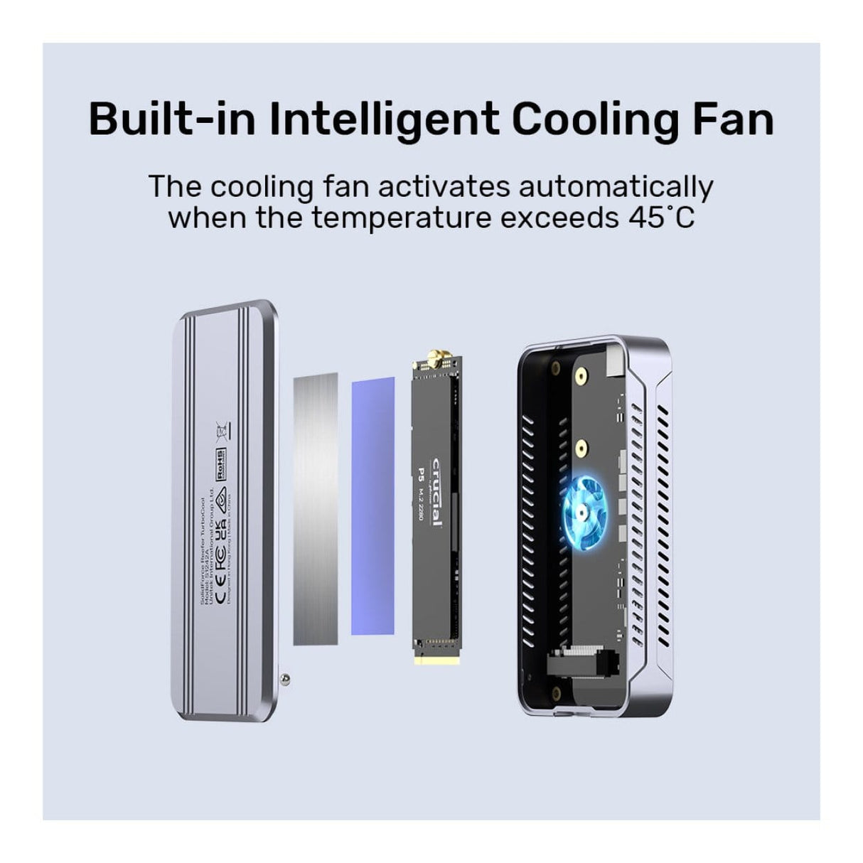 Unitek SolidForce Reefer TurboCool M.2 USB4 SSD Enclosure S1242AGY01