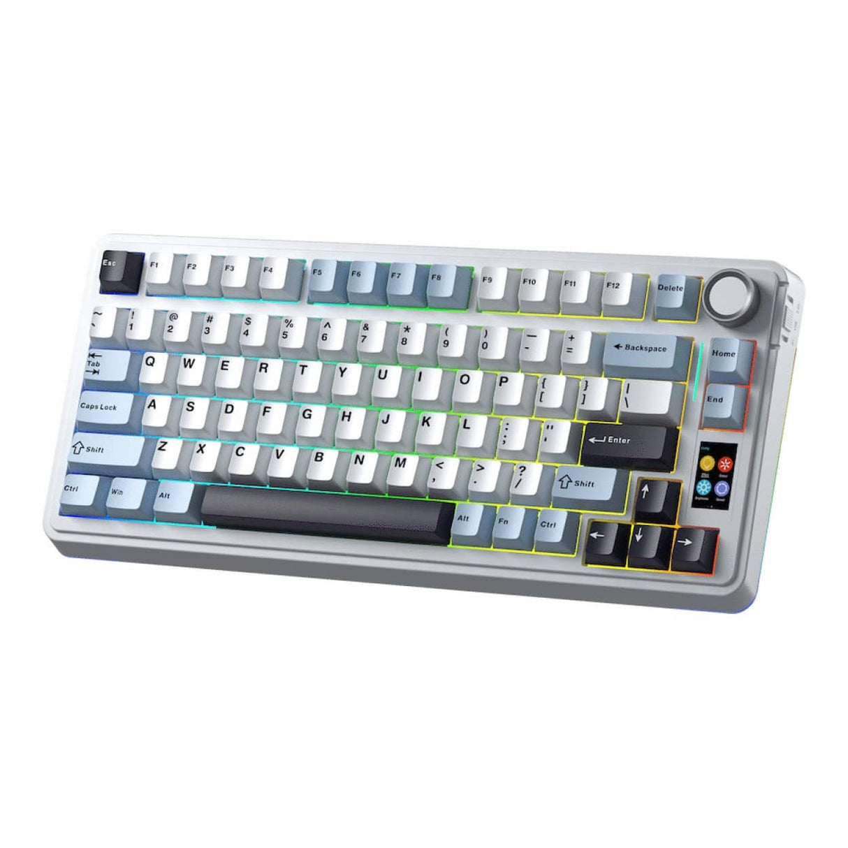 Aula S75 Mechanical Gasket TKL Multimode Keyboard Black White and Grey S75PRO-WTGR