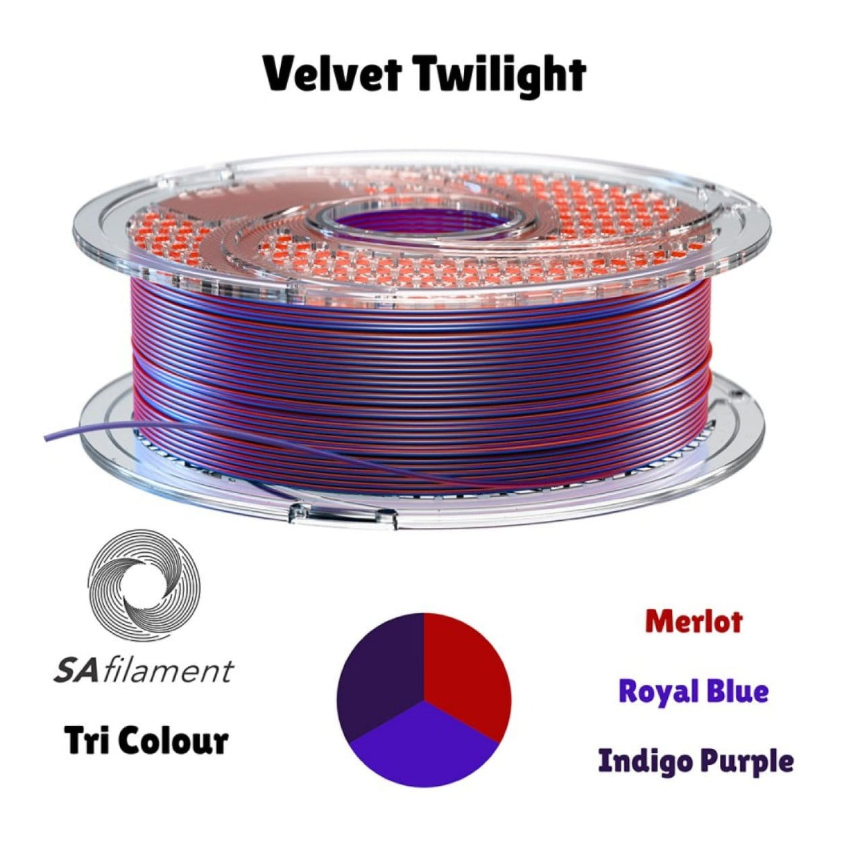 SA Filament PLA Tri Silk Filament 750g - Velvet Twilight SAF-PLATRIC47-VT