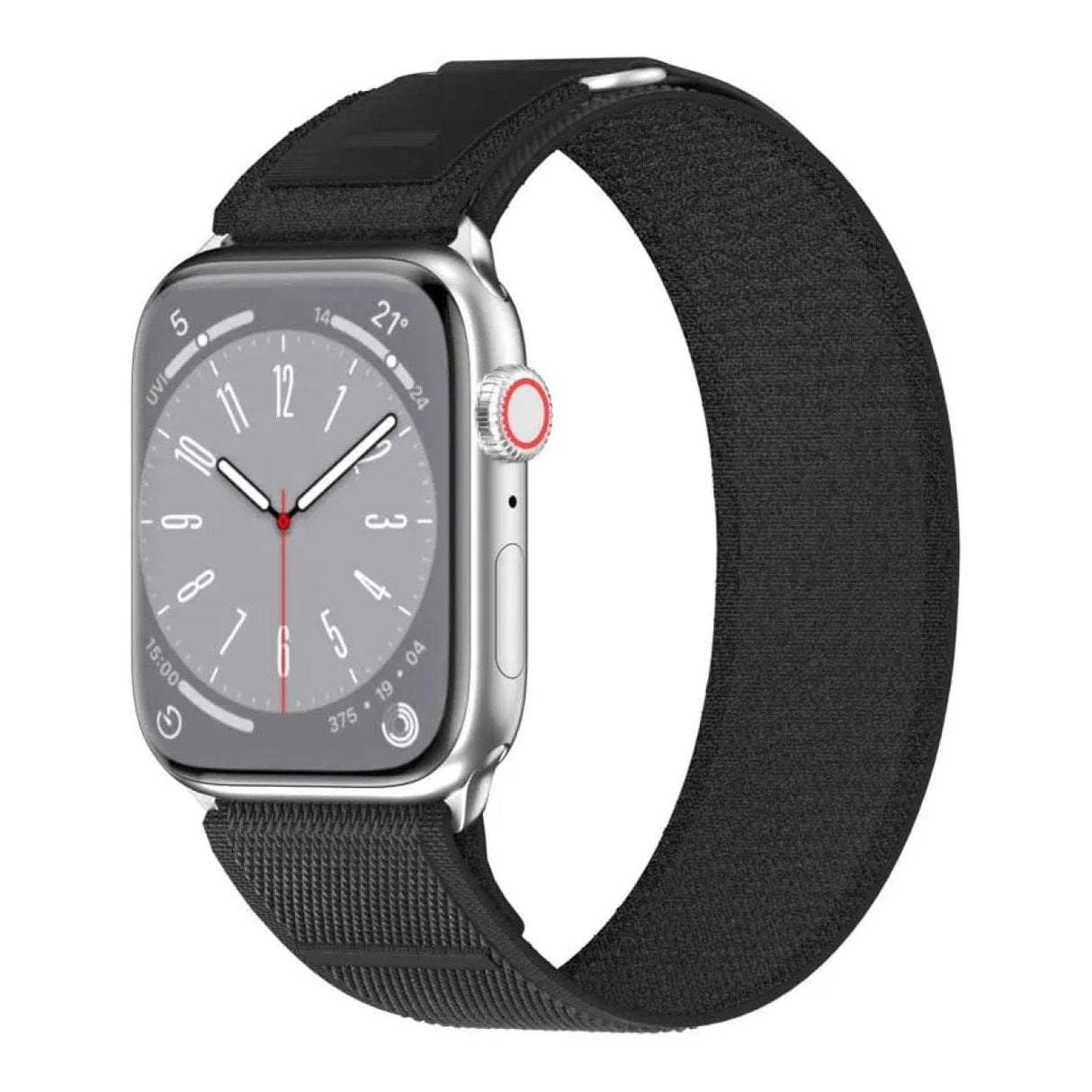 SwitchEasy 49mm Flex Woven Nylon Watch Loop for Apple Watch Black SAW459161BK23