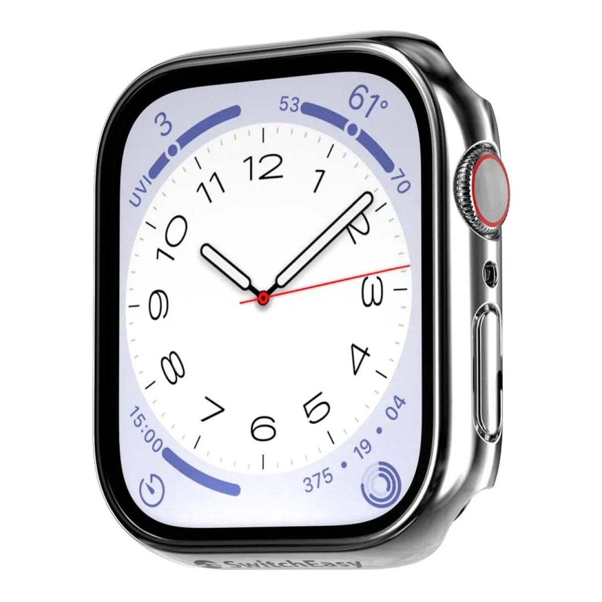 SwitchEasy Hybrid Tempered Glass Protective Case for Apple Watch Sliver SAW841089SV22