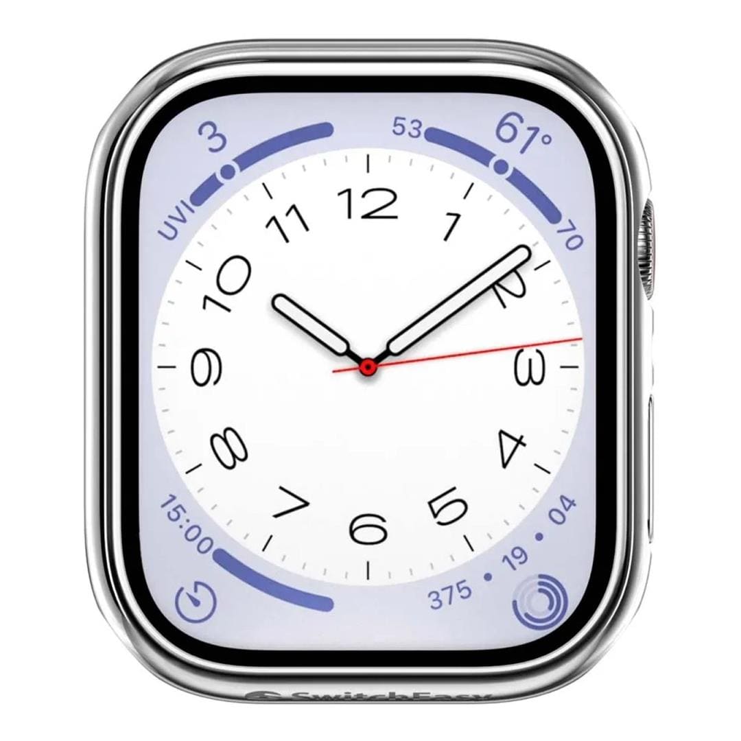 SwitchEasy Hybrid Tempered Glass Protective Case for Apple Watch Sliver SAW841089SV22