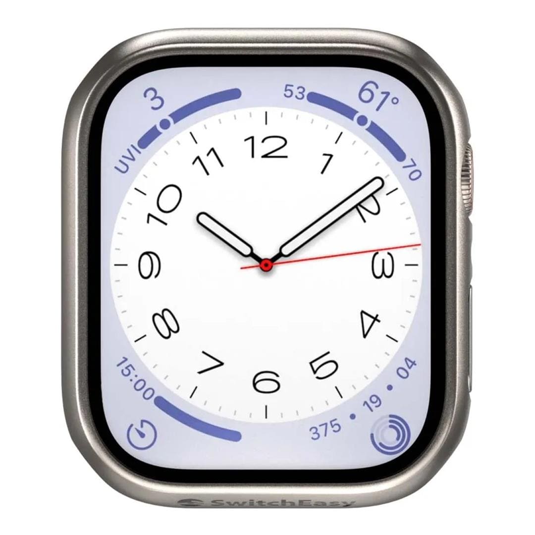 SwitchEasy Hybrid Tempered Glass Protective Case for Apple Watch Titanium SAW841089TT22