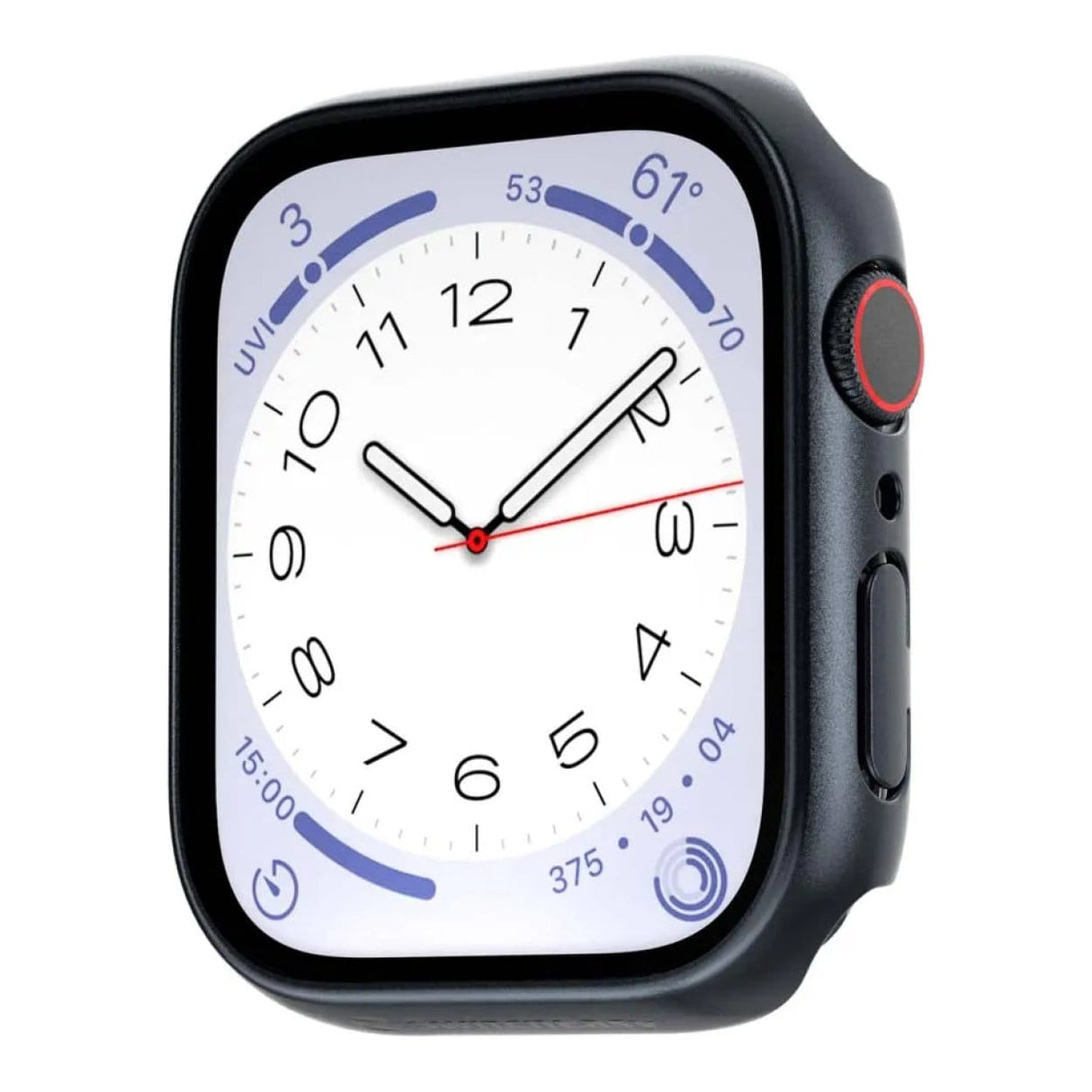 SwitchEasy Hybrid Tempered Glass Protective Case for Apple Watch Case Midnight SAW845089MG22