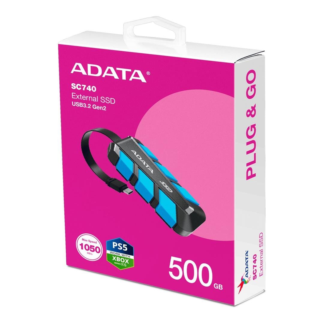 ADATA SC740 500GB Rugged Portable External SSD SC740-500G-CBU