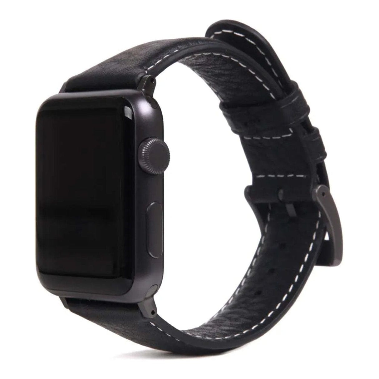 SLG D6 Italian Minerva 40mm Leather Strap for Apple Watch Black SD-D6M-S-AW40-BK