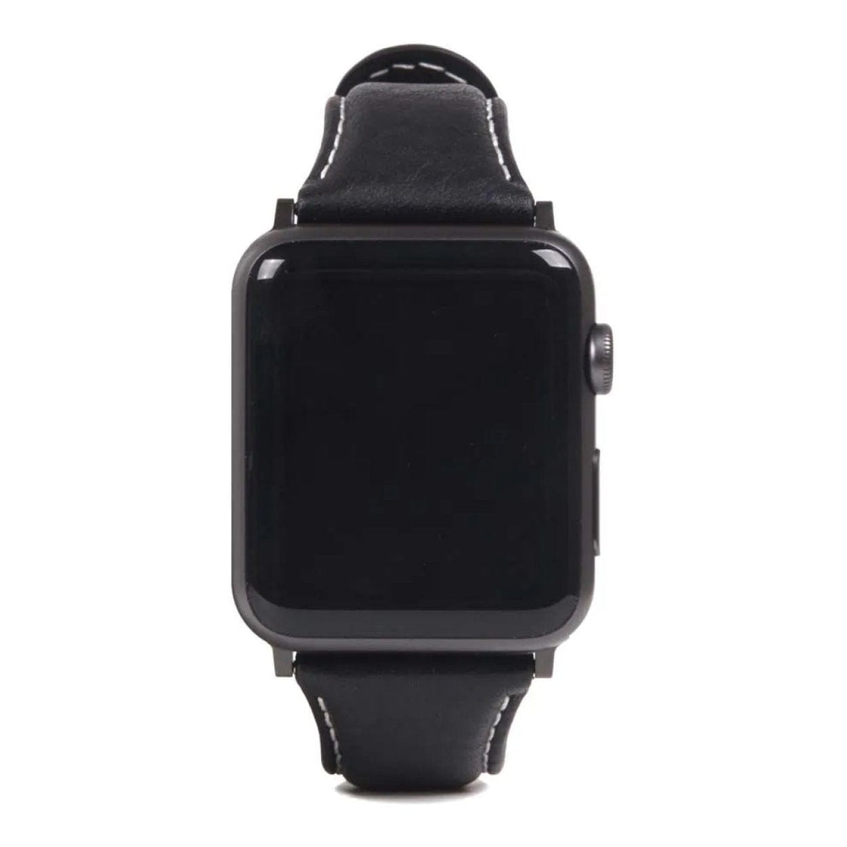 SLG D6 Italian Minerva 44mm Leather Strap for Apple Watch Black SD-D6M-S-AW44-BK