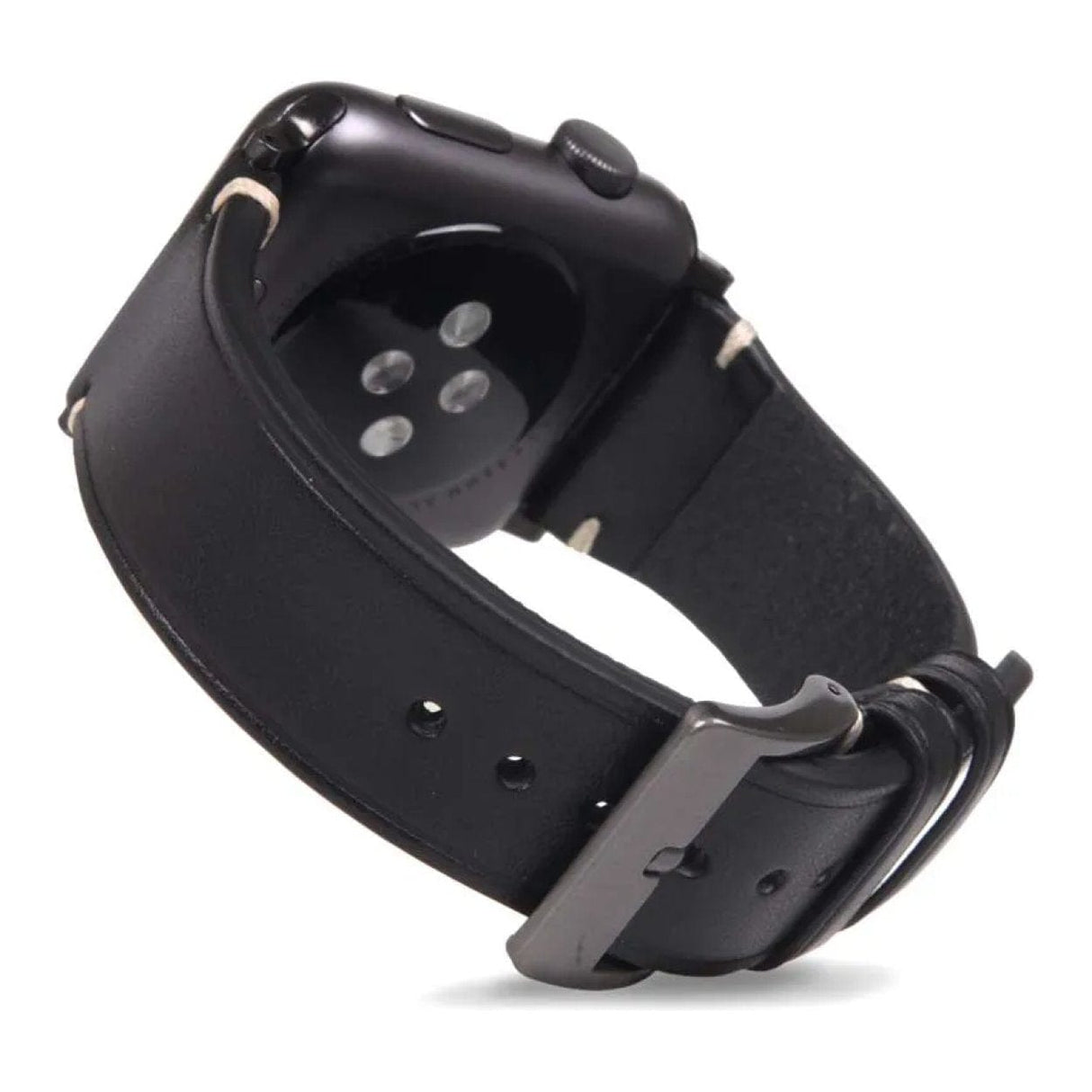 SLG D7 Italian Buttero 44mm Leather Strap for Apple Watch Black SD-D7B-S-AW44-BK