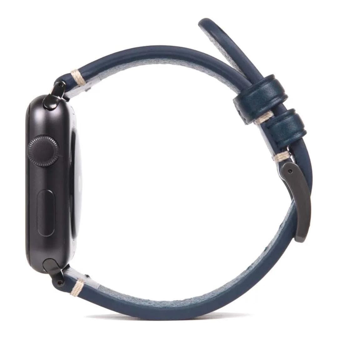 SLG D7 Italian Buttero 44mm Leather Strap for Apple Watch Blue SD-D7B-S-AW44-BL