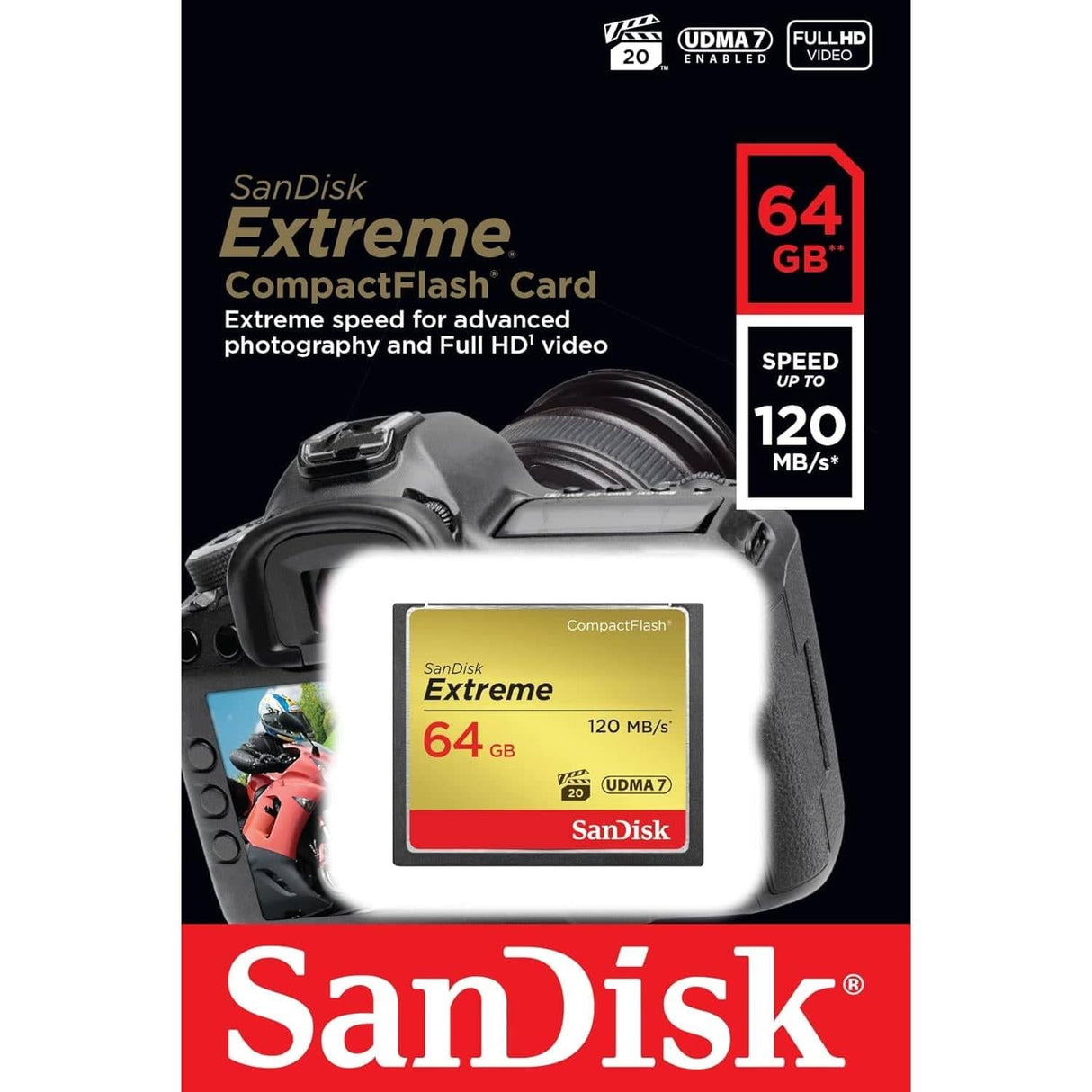 SanDisk Extreme 64GB CompactFlash Memory Card SDCFXSB-064G-G46