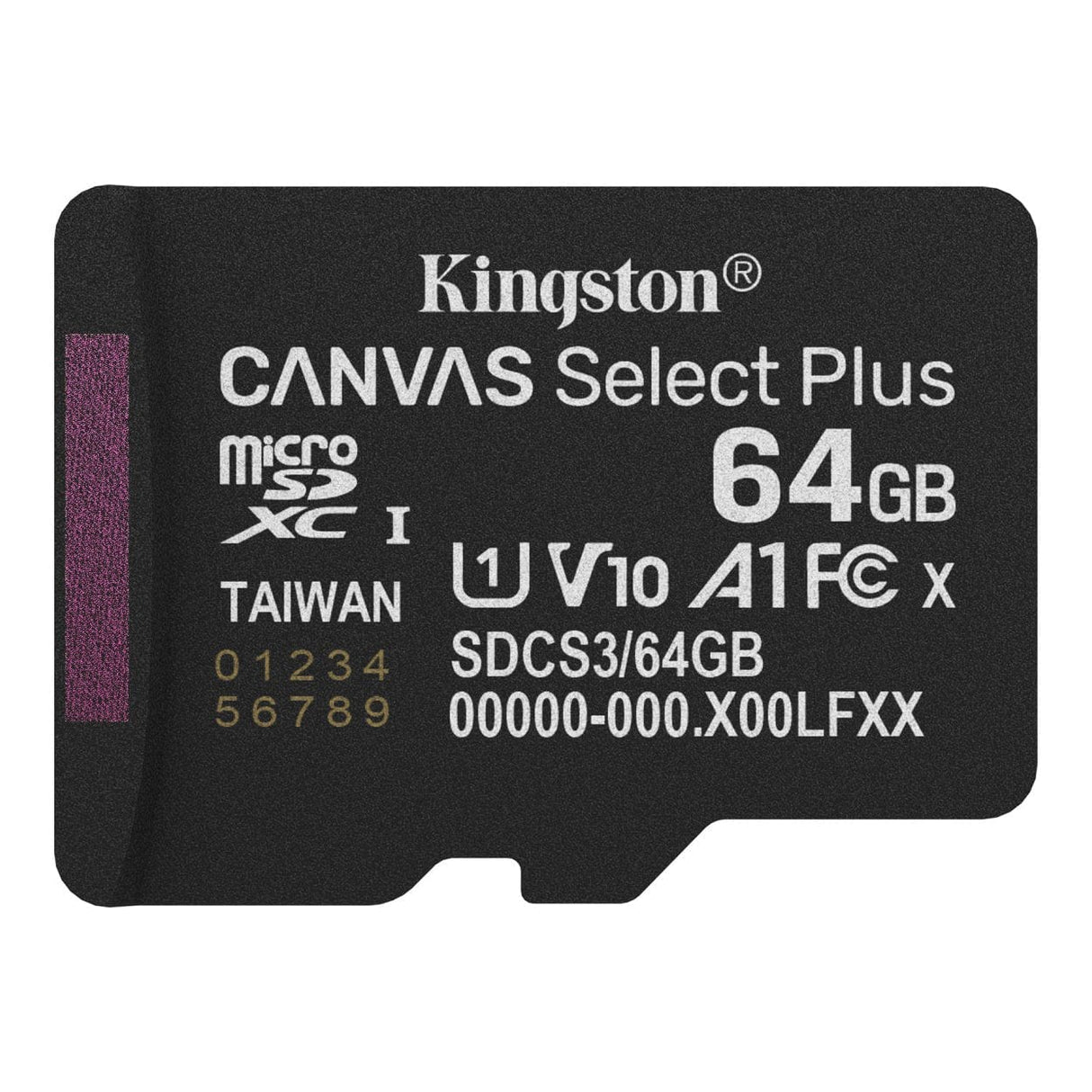 Kingston Technology 64GB microSDXC Canvas Select Plus Gen3 A1 Card + Adapter SDCS3/64GB