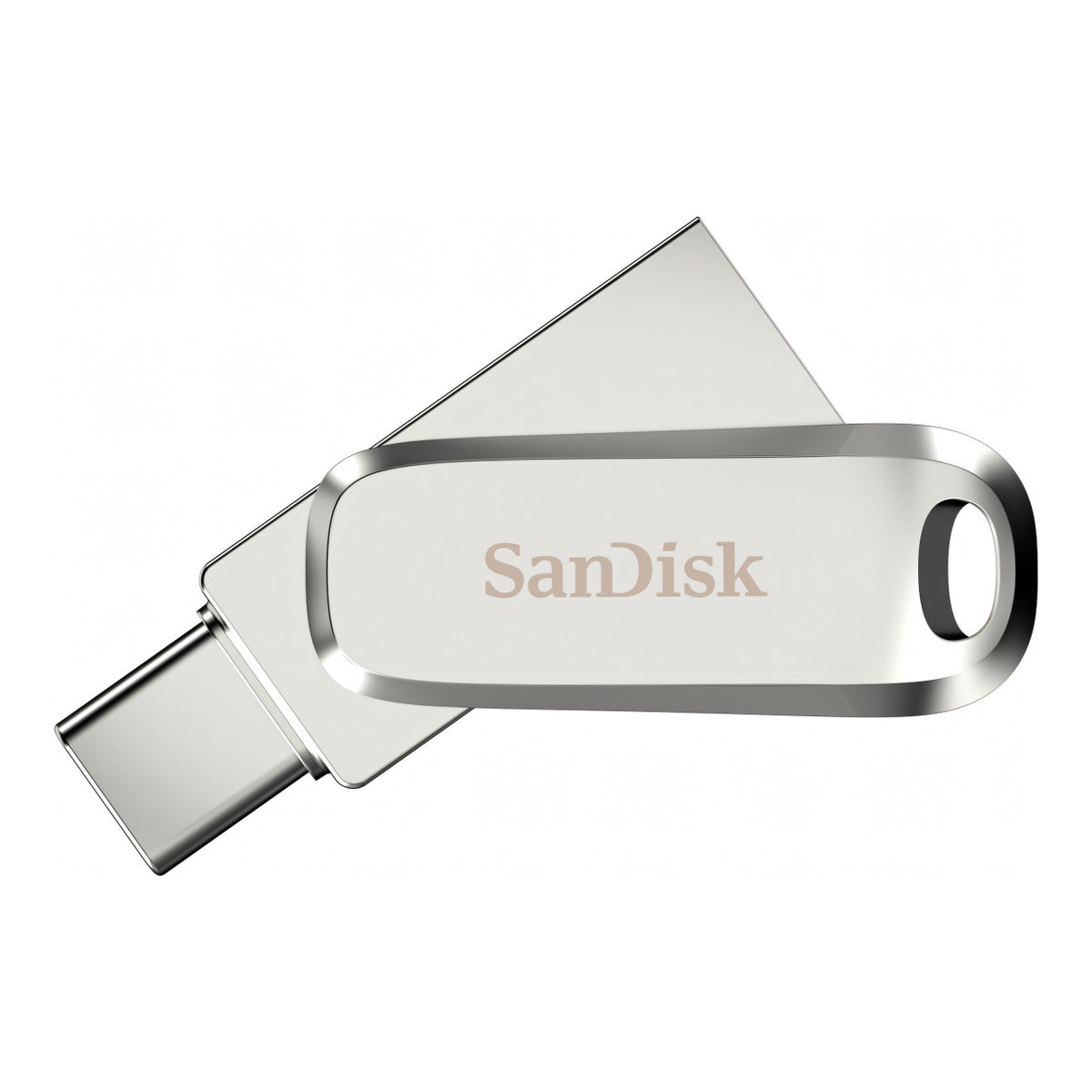 SanDisk Ultra Dual Drive Luxe 128GB Silver USB-C Flash Drive SDDDC4-128G-G46
