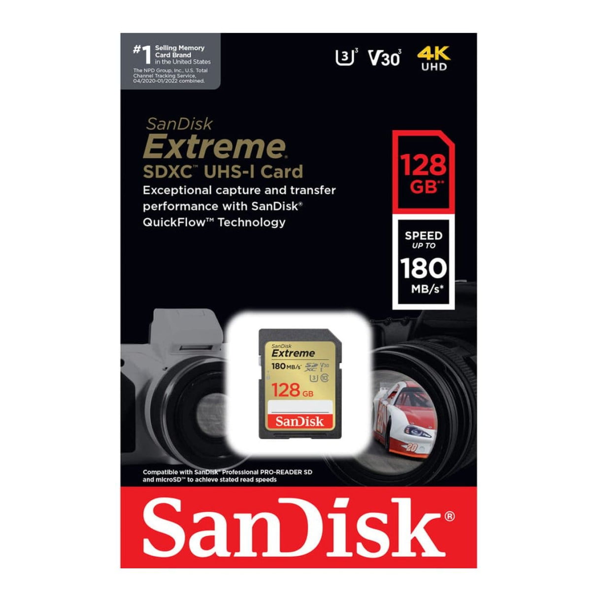 Sandisk Extreme 128GB SD UHS-I Memory Card SDSDXVA-128G-GNCIN