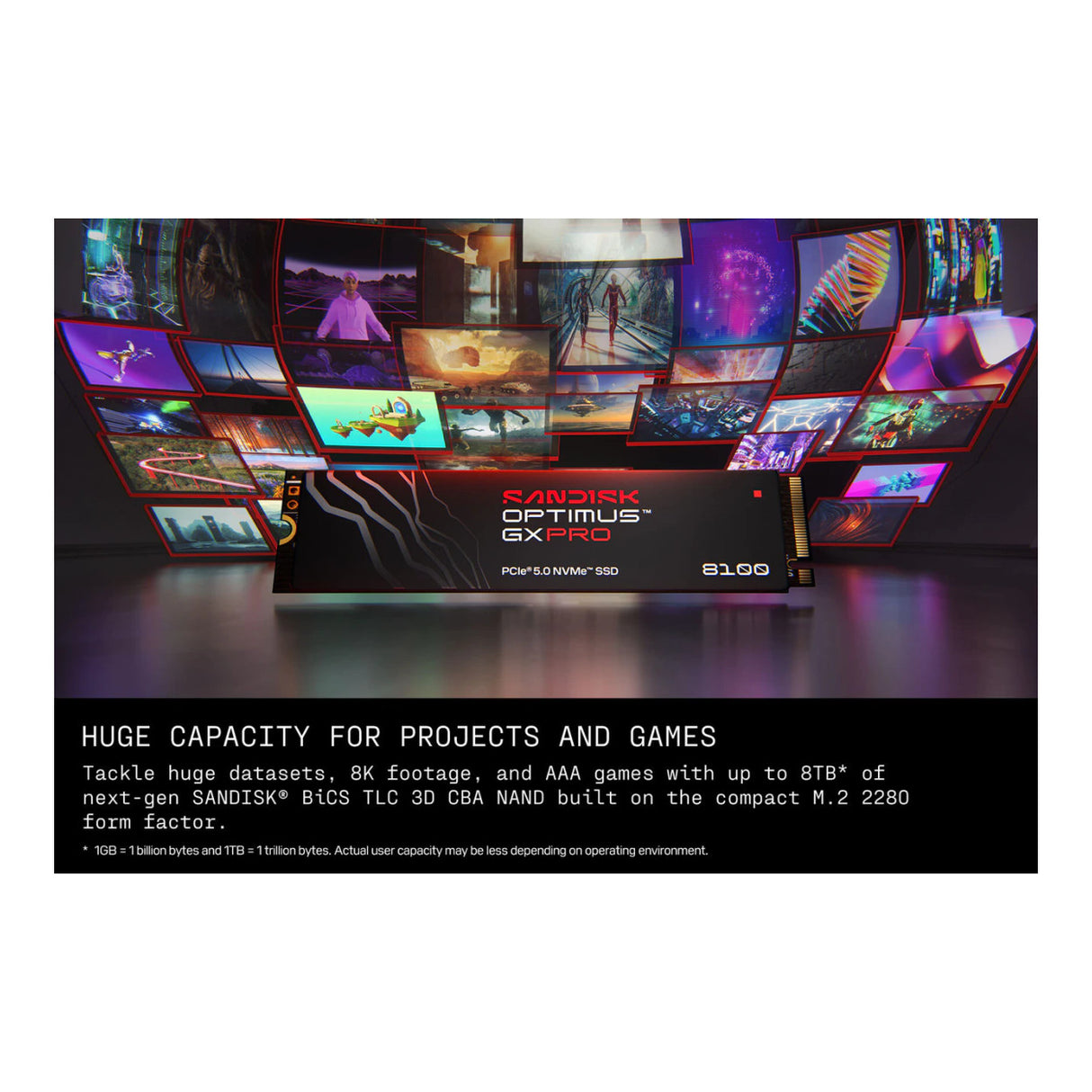 SanDisk Optimus GX PRO 8100 M.2 2TB PCIe 5.0 NVMe Internal SSD SDSP82200TAN-000E0
