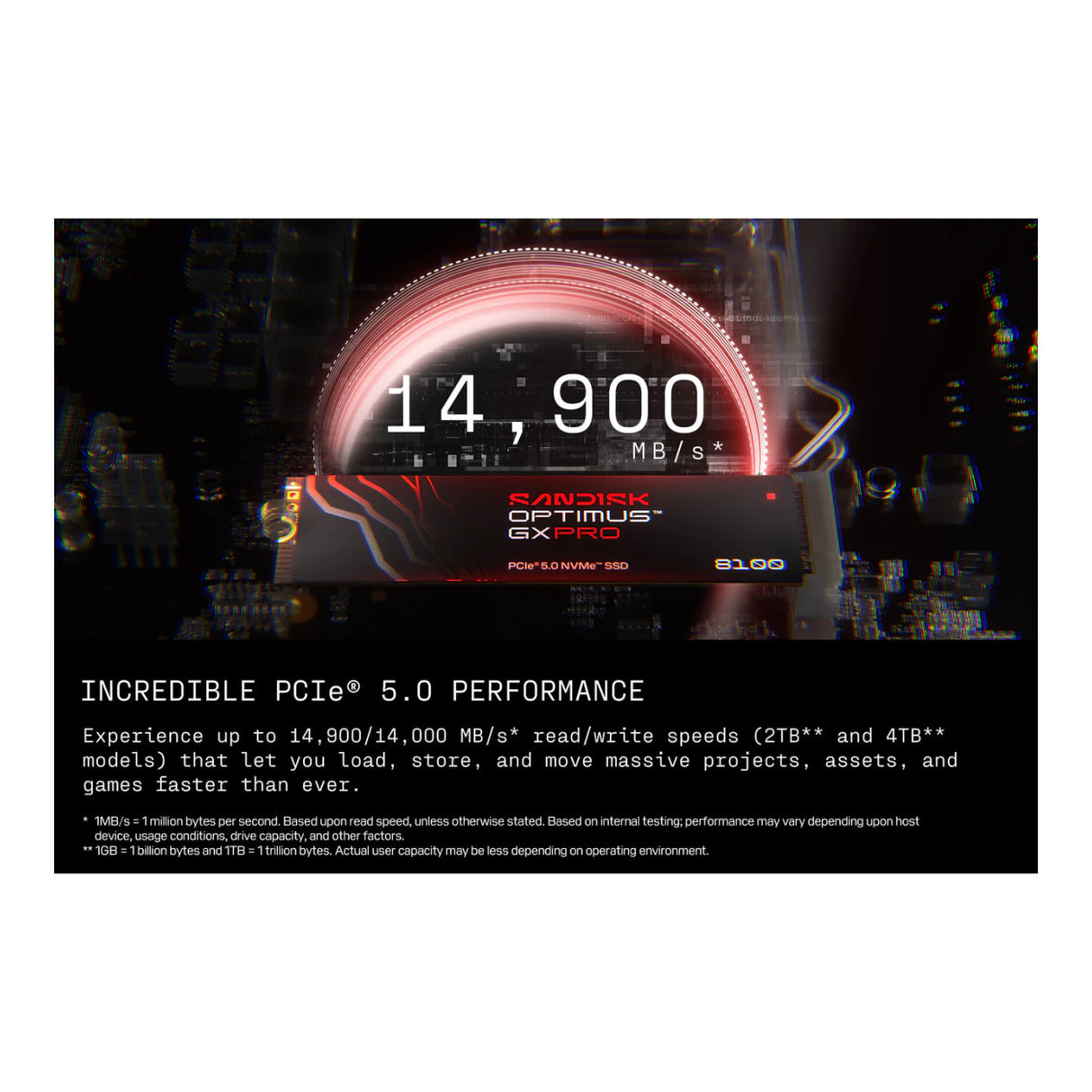 SanDisk Optimus GX PRO 8100 M.2 2TB PCIe 5.0 NVMe Internal SSD SDSP82200TAN-000E0