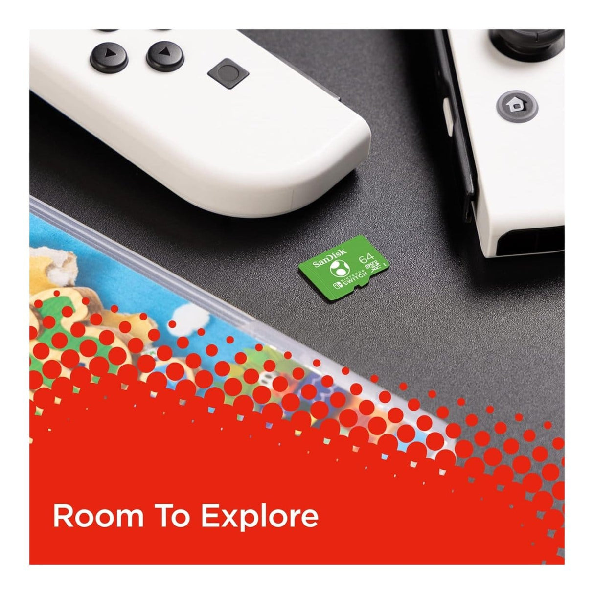 SanDisk Nintendo Licensed 64GB MicroSDXC UHS-I Memory Card - Yoshi Edition SDSQXAO-064G-GN6ZN