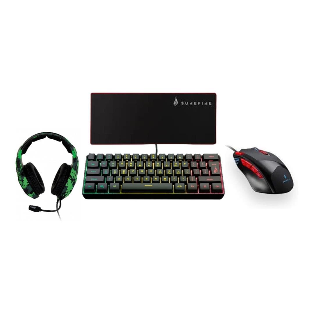 Surefire Starter Bundle Kit 4-in-1 Keyboard, Mouse, Headset and Mousepad Set